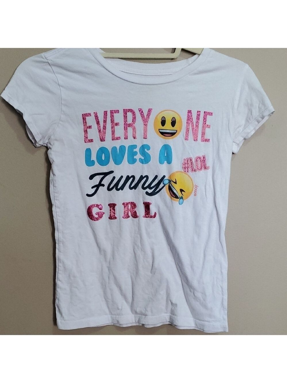 Emoji Graphic Kids T-Shirt - White Size Large